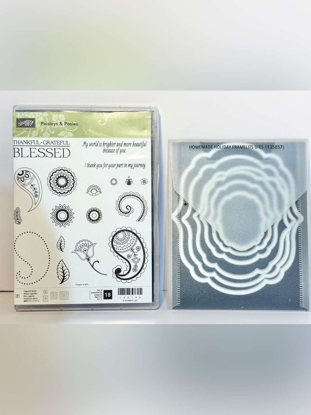 Stampin' Up! Paisley & posies Floral Clear Stamp Set &die cuts & framelits dies